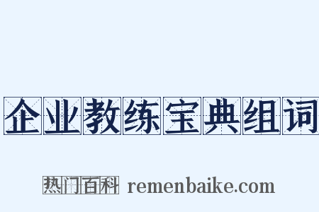 企业教练宝典组词是什么意思的图片